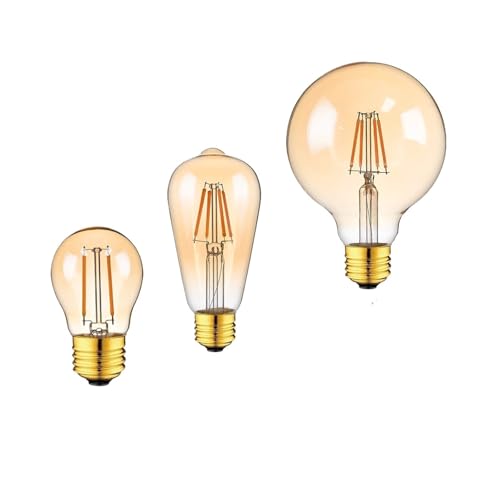 JrEam 12-V-LED-Lampe DC E27 G95 G45 ST58 2W 4W 2200K Warmweiß Niedervolt netzunabhängig Retro-Lampe G45G 2W DC 12V NO E27