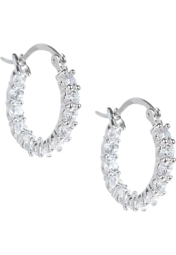 CHRIST Damen-Creolen 925er Silber recycelt Zirkonia One Size 89080436