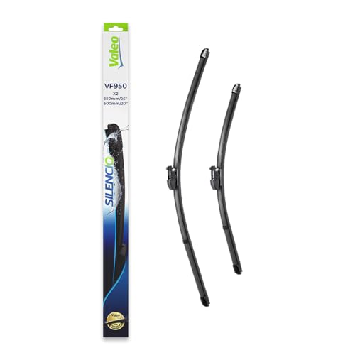 VALEO Silencio Wischer - VF950 - Leistungsstarke hervorragende Sicht auf der Straße einfache Montage - originale Flachblätter 650mm 500mm - Vorne - Set mit 2 Wischerblättern - 577950