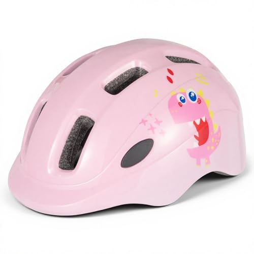 Favoto Fahrradhelm Kinder Jungen Mädchen - Verstellbar Stoßfest Belüftet für Fahrrad Skateboard Scooter Rosa S 48-52cm