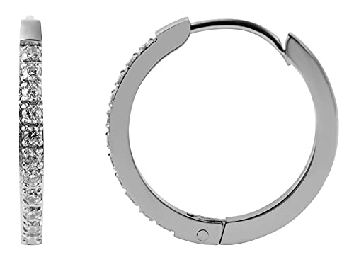 Akzent Edelstahl Creolen silberfarbig Durchmesser 20 mm Stärke 2 mm