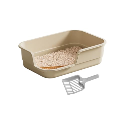 Große Katzentoilette - 49 X 13 cm Spritzsichere Katzentoiletten Offene Katzentoilette Ohne Deckel Leicht Zu Reinigen Für Kätzchen Älteres Zuhause Büro Wohnung Wohnzimmer