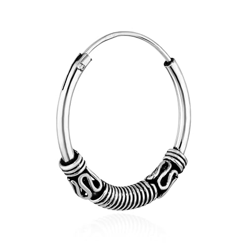 NKlaus Einzel 925 STERLING SILBER Keltische Celtic Gothic Creole massiv 20mm 7266