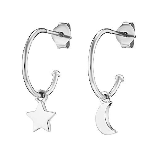 cai Damen Creolen 925   Sterling Silber 1 85cm rhodiniert ohne Stein weiß 135210092