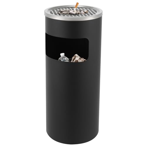 BAOCHADA 30L Standaschenbecher Mülleimer 2in1 Edelstahl Standaschenbecher mit rInneneimer für Hotels und Büros Großem Fassungsvermögen 61 x 25 cm