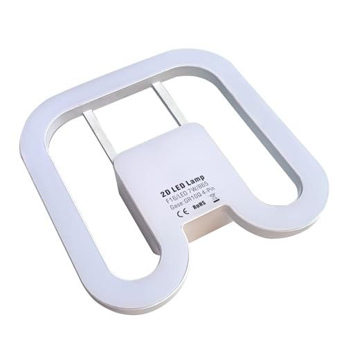 IHYCTV GR10q 4-Pin LED 2D Leuchte 7W 1000 Lumen 6500K Tageslichtweiß EVG KVG Kompatibel Direkter Ersatz für 16W CFL Ohne Umverdrahtung IP20 Für Gewerbe Industrie 1er Pack