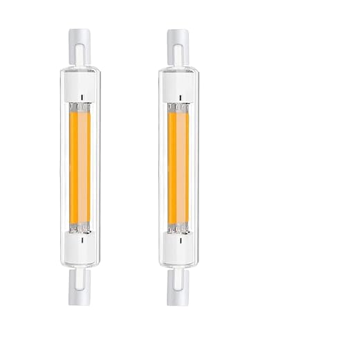 Aseoacc R7S LED 118mm Dimmbar 8W COB Lampen Warmweiß 3000K 600LM Ersatz für 60W J118mm Halogenstab 220-240V 360 Abstrahlwinkel Beleuchtung für Zuhause Außenbeleuchtung 2 Stück