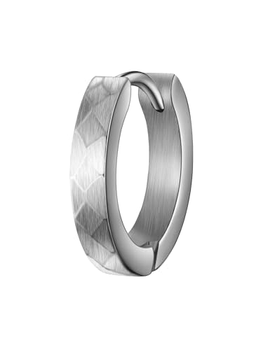 True Rebels Herren Creolen aus Edelstahl silber 1 Stück - Edelstahlohrring