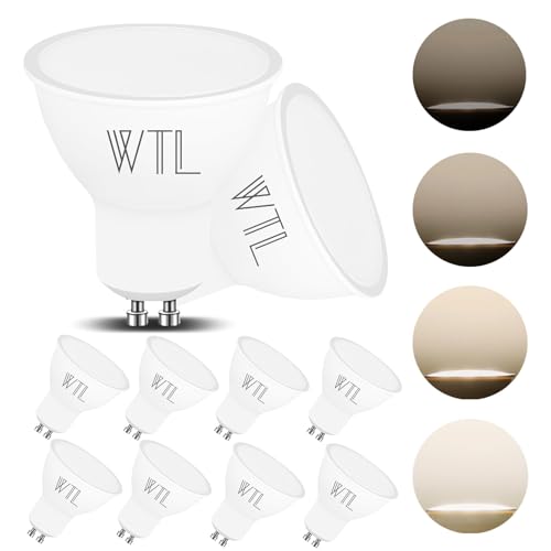 WTL GU10 LED Naturweiß Dimmbar Leuchtmittel Scheinwerfer 4000K LED GU10 Led Naturweiß Dimmbar 7W Ersetzt 70W Halogenlampen 120 Grad 600LM AC 220V 10er Pack.