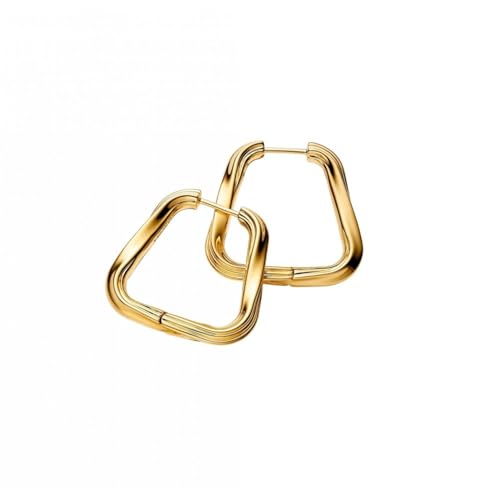 Pandora Essence Große Verdrehtes Dreieck Creolen-Ohrringe aus 14 Karat Vergoldetem Sterling Silber 263876C00