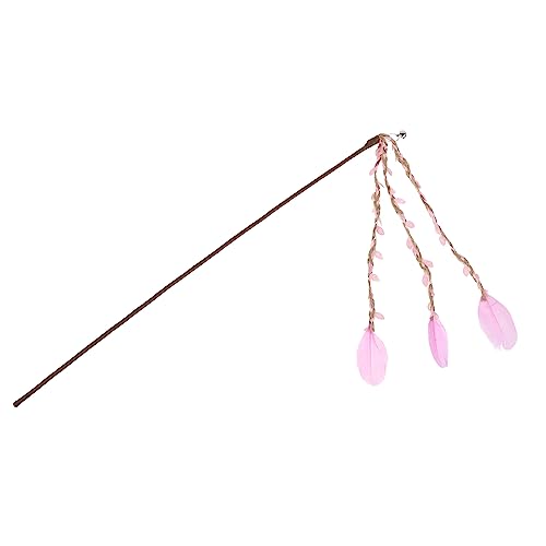 BESPORTBLE Interaktives Katzenspielzeug Katzen Teaser Aus Kunststoff Mit Glocke Federwedel Für Spielspaß Und Beschäftigung Zuhause