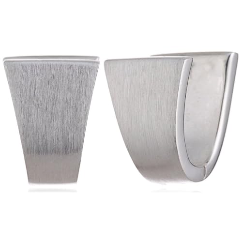 Vinani Damen Ohrringe 925 Silber - Klapp-Creolen mattiert Dreieck Form aus 925 Sterling Silber Ohrring Set für Frauen COB