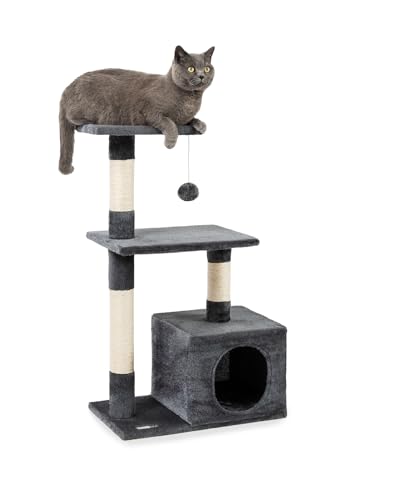 lionto Kratzbaum Kletterbaum Katzenkratzbaum Katzenbaum Höhe 85 cm dunkelgrau