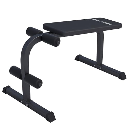 GORILLA SPORTS Sit Up Bank   120 x 67 x 63 49 cm Gepolsterte Beinfixierung bis 150kg Belastbar Schwarz   Bauchtrainer Hantelbank Trainingsbank Rückentrainer Fitnessbank Sit Up Bank