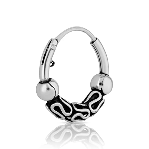 NKlaus Einzel 925 Sterling Silber Bali Creole 12mm keltisch Ohrring Silber Schmuck 1811