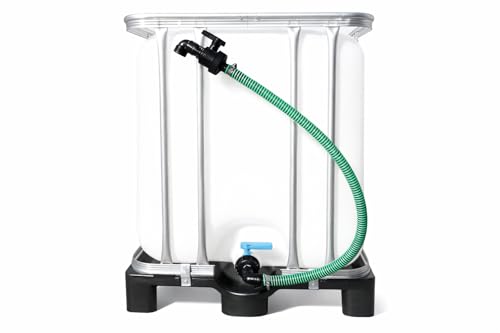 FN-Technik IBC Abfüllschlauch 1 Zoll 25 mm mit Kugelhahn S60x6 Anschluss 1 m Spiralschlauch