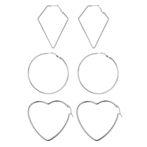 XSDSLS 3 Paar Set für Stern Hypoallergen Geometrische Ohrring Geschenk für