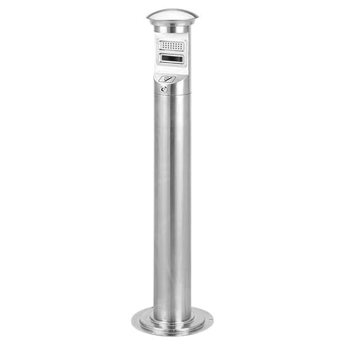Aschenbecher Edelstahl Outdoor mit Deckel Standaschenbecher mit Schlüssel Wind- regenfest Für Terrasse Balkon Garten Büro