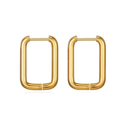 Kritz Quadratisch Rund Rechteckig Oval Dünne   Quadriert Vergoldet Hypoallergen   Kleine Schmuck Geschenk für Rechteckig