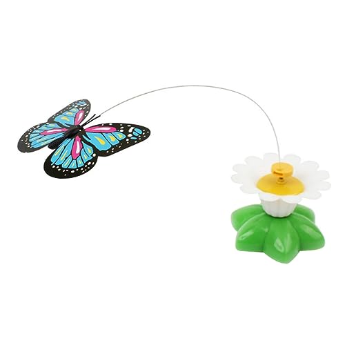 Supvox Elektrisches Katzenspielzeug Rotierend Schmetterling Interaktives Katzen Trainingsspielzeug Buntes Kunststoffmaterial Für Katzen Und Kätzchen Haustier Spielzeug