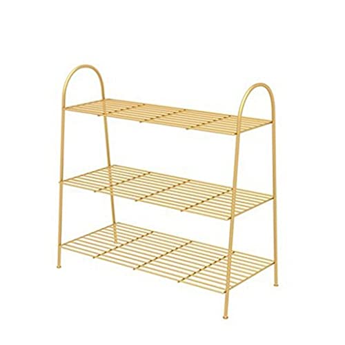 BNNP Schuhregal für Eingangsbereich stapelbar 6 11 Paar Schuhregal rutschfest freistehend Metall Schlafzimmer Schuhregal Zapatero für den Eingang Farbe Gelb Größe 63 cm