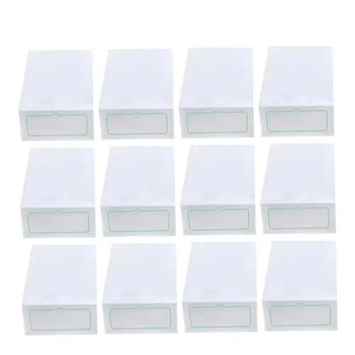 VALICLUD 12 Stück Teiliges Schuhaufbewahrungsbox Dickem Transparentem Kunststoff Stapelbar und Groß Weiß für Schuhregale Kleiderschränke und Vielseitige Ordnungslösungen