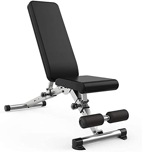 XDLEDMKIZ Verstellbare Hantelbank klappbare Trainingsbank klappbare Sit-up-Bank Hantelhocker Fitness-Trainingsbank für Ganzkörperübungen Schwarz