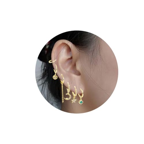6 Stück Ohrringe Silber 925 für Damen Creolen Silber 925 Klein mit Zirkonia Ohrringe Hypoallergen Mini Creolen für Frauen ohrringe silber 925 creolen silber 925