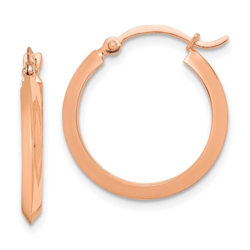 18 8 mm 10 Karat Ros gold polierte Creolen Maße 19 5 x 18 8 mm breit 2 25 mm dick Schmuck für Damen One Size Metall Ros gold Goldfarben Metall Rotgold Kein Edelstein