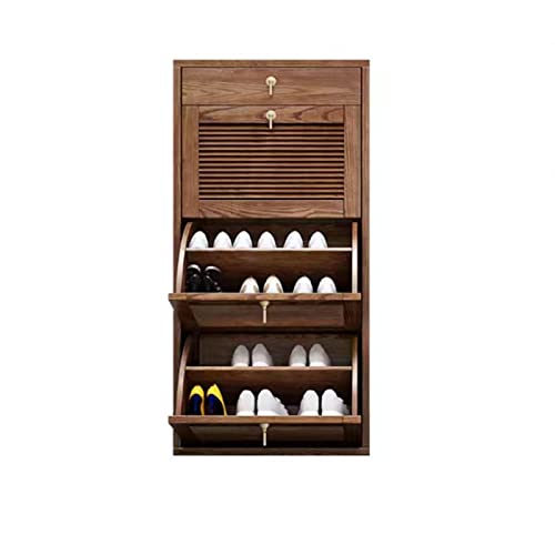 MaGiLL Kippeimer aus massivem Holz mit Tür bietet Platz für Schuhschränke mit großem Fassungsvermögen unabhängige Schuhregale geeignet für die Veranda 80 33 83 cm
