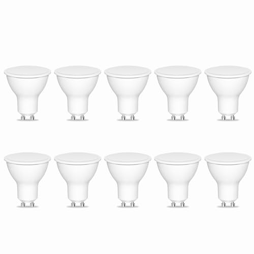 Caldarax Glühbirne GU10 LED Neutralweiss 7W LED Lampe Ersetzt 50W Halogenlampen 600LM 4000K Neutralweiß Leuchtmittel GU10 Strahler Abstrahlwinkel 120 Reflektorlampen Nicht Dimmbar 10 Stück