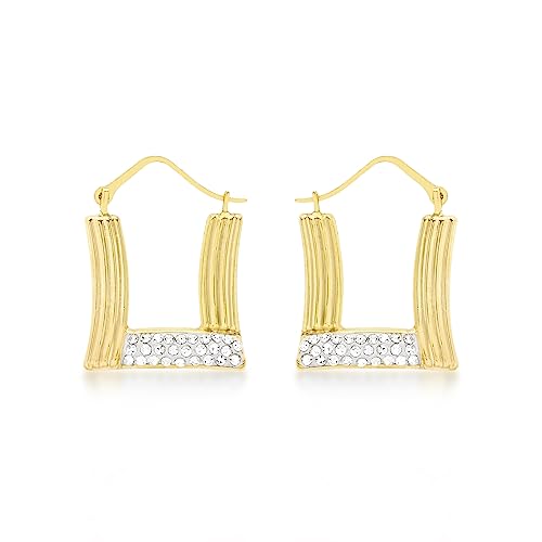 CARISSIMA Damen Ohrringe 9 Karat gelb Gold and CARISSIMA Deco Ribbed Creole   1.53.6819