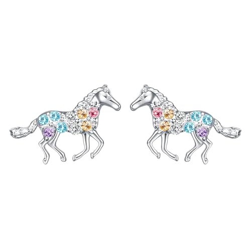 Pferde Mädchen Geschenk Ohrringe Pferd Mädchen Silber Schmuck Mädchen Rhinestones Pferd Ohrringe Geschenke Für Mädchen Damen horse