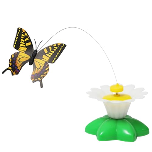 G n rique Katzenspielzeug automatisch Schmetterling Vogel elektronisch stimulierend Jagdübung drehbar 360 für Jagd Übung Katzen Hunde innen Reduktion