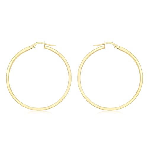 CARISSIMA Damen-Creolen 9 Karat 375 Gelbgold Polished 35mm 1.53.3719