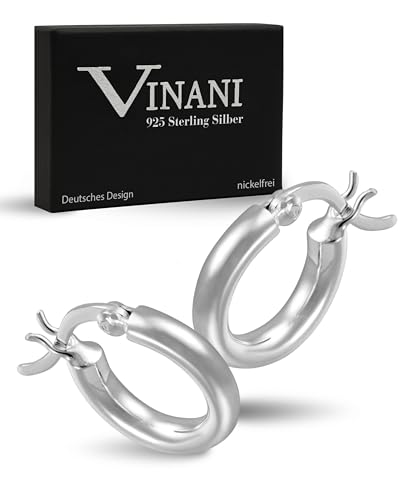 Vinani Klapp Creolen glänzend Sterling Ohrringe CER