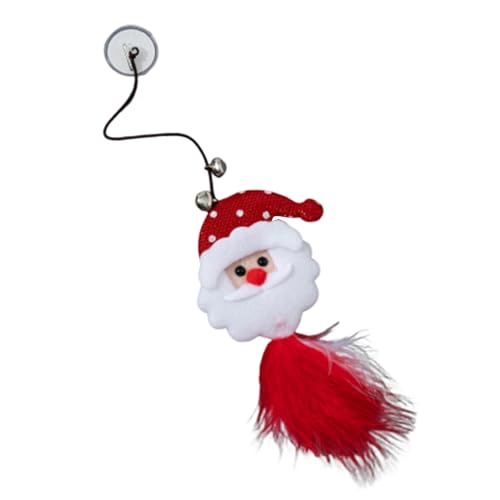 Factorys Weihnachts-Katzenspielzeug elastisches Seil Katzenstab Weihnachten Schneemann Katze niedliches Windkatzen-Haustierspielzeug Schmetterling Katzenspielzeug B 16x5x2