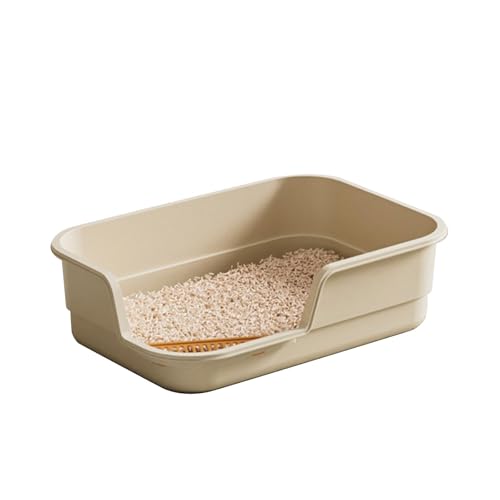 Große Katzentoilette mit Deckel hoher Rand gegen Streu extra groß für Main Coon große Hunde robuste Kunststoff-Wanne leicht sauber zu halten B