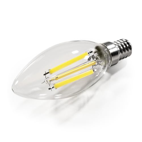 McShine - Filament LED Kerzenlampe Filed Kerzenleuchte E14 Sockel Warmweiss 3000K Kerzenform Leuchtmittel 6W 1055 Lumen ersetzt 75 Watt klar