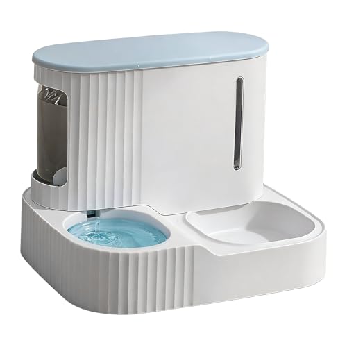 demaxiyad Automatischer Katzen Futterautomat Mit Trinkbrunnen - 2 in 1 Wasserspender für Welpen 3L Abnehmbarer Automatischer Katzenfutterspender mit großem Fassungsvermögen - Für Kleine Hunde