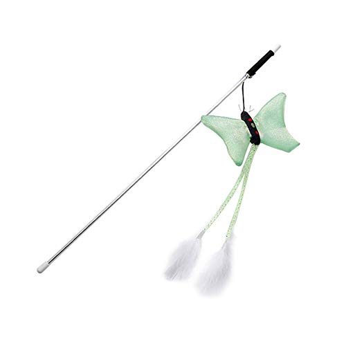 KingbeefLIU Haustier Kätzchen Teaser Spielen Stick Rod Stab Scratch Workout Zu Hause Interagiert Grün
