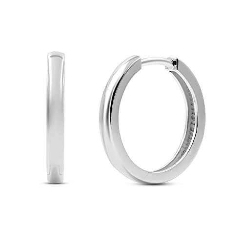 EDELIND Ohrringe Creolen 585 Weißgold Damen Ohrschmuck 14 Karat Echt Gold Kleine Kreolen für Frauen Hoops Ohrringe 20 mm Damen Goldschmuck mit Schmuck Geschenk Box