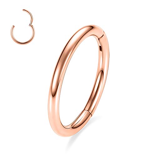 AROWRO 20g 7mm Nase Hoop Knorpelohrring Hoop Nasenring Rose Gold Nasenringe 20 Gauge Helix Ohrring Hoop Septum Ring Daith Ohrringe Tragus Ohrringe G23 Titan Kleine Creolen