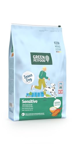 Green Petfood InsectDog Sensitive mit Insekten Reis 1 x 10 kg Adult Premium Trockenfutter für ausgewachsene Sensible Hunde Insekten als einziges tierisches Protein weizenfrei 1er Pack