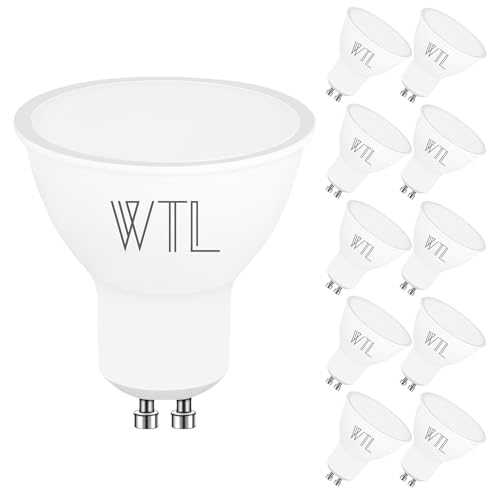 WTL GU10 LED Lampen 7W 4000K Dimmbar 600LM LED Leuchtmittel Scheinwerfer Natürlich weiß LED 120 Grad Abstrahlwinkel Reflektorlampe LED Lampen 10 Stück
