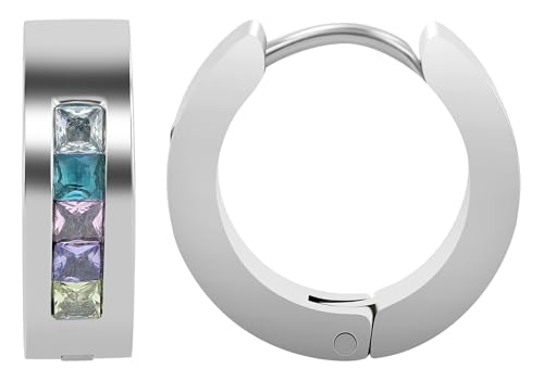 Akzent Wasserfeste Edelstahl Ohrringe Creolen in Silber für Damen 100% Wasserfest Hautverträglich