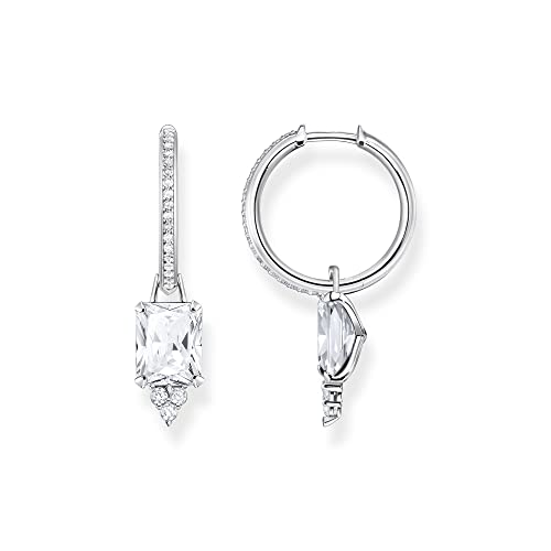 Thomas Sabo Damen Creolen in der Farbe Silber aus 925 Sterlingsilber mit Zirkonia GrÃ¶ÃŸe 31x9mm CR672-051-14