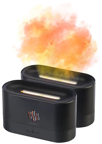  LED 2er Set Ultraschall Aroma Diffuser zuschaltbarer LED Flamme Lagerfeuer elektrisch Stimmungslicht