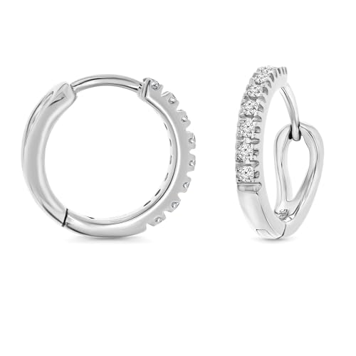 MIORE 14 Ktßgold Diamanten 0.09 Ct goldene runde Hoops Ohrschmuck