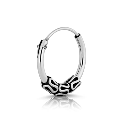 NKlaus Einzel 12mm Schlange Bali Creole 1 2mm Keltisch 925 Sterling Gothic 4384
